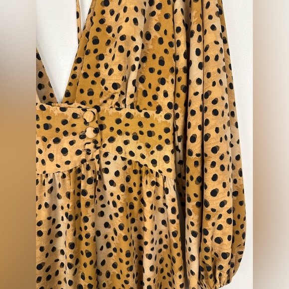 Free People Jayde Leopard Print Boho Maxi Dress Sz 4 - Picture 4 of 9